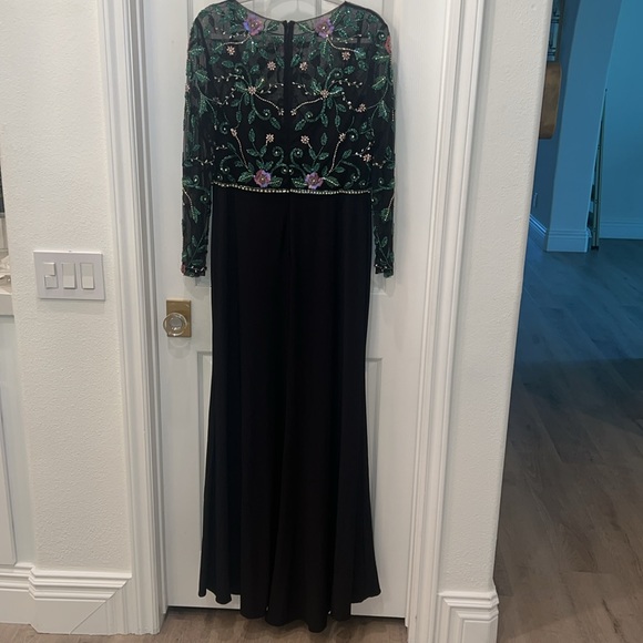 NWT Mac Duggal [ 10 ] 67870 Beaded Illusion High Neck Trumpet Gown Black - Picture 11 of 15